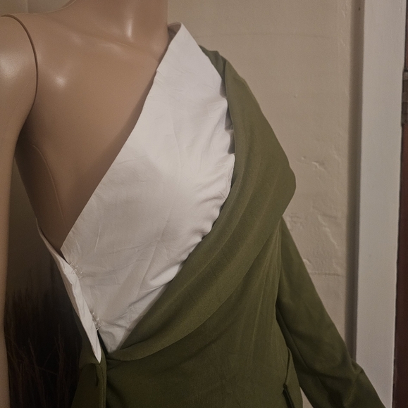 Miss Circle Zola Olive One Sleeve Blazer Dress - Picture 5 of 11